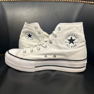 White platform Converse